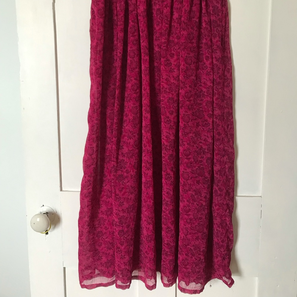 LAST CHANCE Flowy Gorgeous Dark Pink Long Skirt, Retro